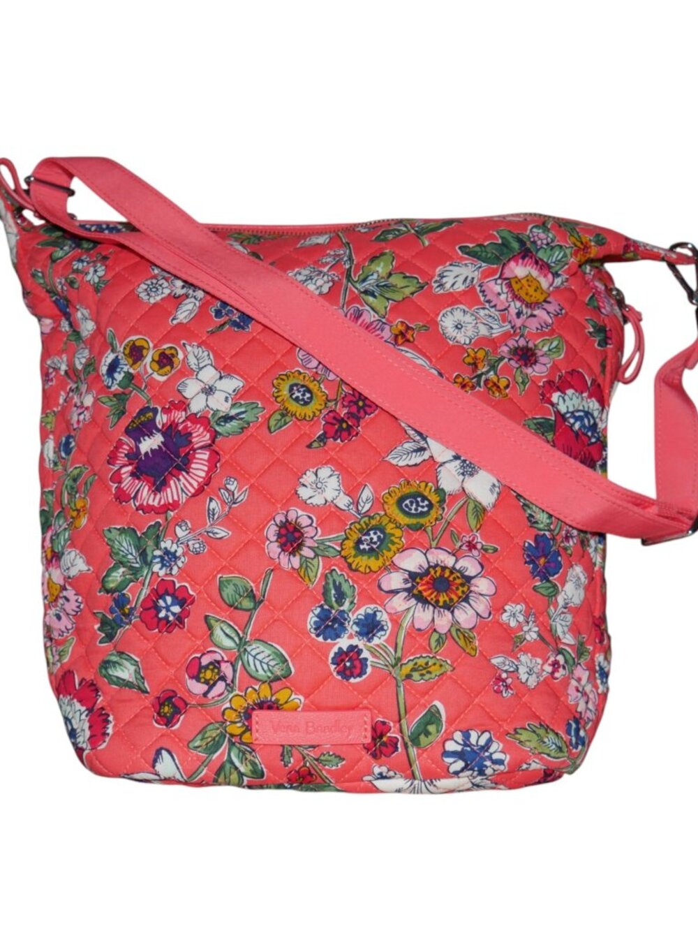 Vera Bradley Carson Hobo Bag Quilted in Coral Floral Crossbody Purse CCW NWT